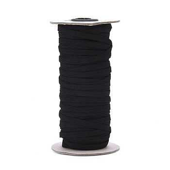 Flat Elastic Rubber Band, Webbing Garment Sewing Accessories, Black, 6x0.5mm, about 50m/roll