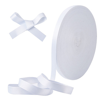 Thermal Transfer Polyester Flat Hanging Strap, DIY Accessories, White, 10x0.6mm, 25m/bundle