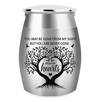 Column Mini Stainless Steel Urn for Human Pet Ashes, Small Cremation Urn, Memorial Keepsake Ash Holder, Tree, 30x40mm