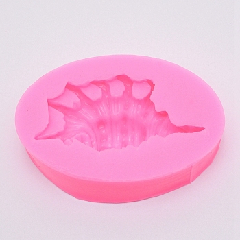 Ocean Series Conch Shape Fondant Molds, Food Grade Silicone Molds, For DIY Cake Decoration, Chocolate, Candy, UV Resin & Epoxy Resin Craft Making, Pink, 89.5x59.5x22.5mm, Inner Size: 68.5x36mm
