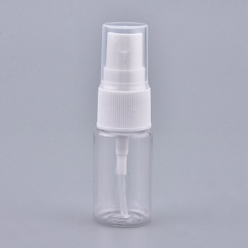 Empty Portable PET Plastic  Spray Bottles, Fine Mist Atomizer, with Dust Cap, Refillable Bottle, White, 7.55x2.3cm, Capacity: 10ml(0.34 fl. oz)