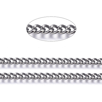 Brass Twisted Chains, Curb Chains, Diamond Cut, Unwelded, Faceted, with Spool, Oval, Lead Free & Cadmium Free, Gunmetal, 4x3x0.8mm, about 301.83 Feet(92m)/roll