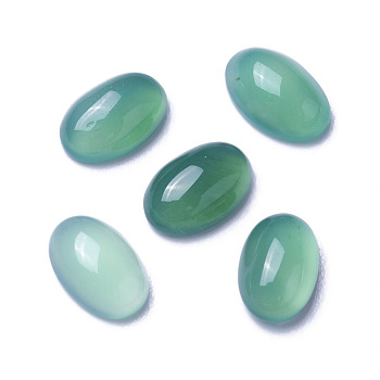 Natural Green Onyx Agate Cabochons, Oval, 6x4x2~3mm