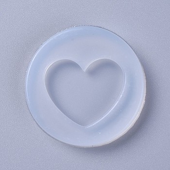 Silicone Molds, Resin Casting Molds, For UV Resin, Epoxy Resin Jewelry Making, Heart, White, 53x8mm, Heart: 25x34mm