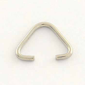 304 Stainless Steel Triangle Rings, Buckle Clasps, Fit For Top Drilled Beads, Webbing, Strapping Bags, Stainless Steel Color, 10x13x1mm