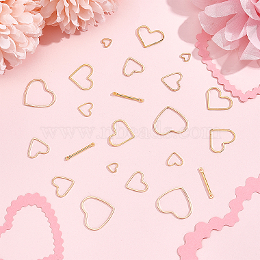 PandaHall Elite Brass Heart Linking Rings and Link Connectors(FIND-PH0005-82)-6