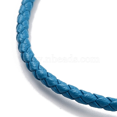 Braided Round Imitation Leather Bracelets Making(BJEW-H610-01G-13)-3