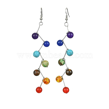 Round Mixed Stone Earrings