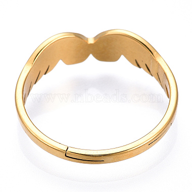 Ion Plating(IP) 304 Stainless Steel Wing Adjustable Ring for Women(RJEW-T027-10G)-4