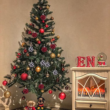 12pcs 2 couleurs mousse et plastique avec boules en tissu décorations d'arbre de Noël(DIY-SZ0003-81)-7