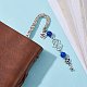 Mother's Day Key & Infinity Love Heart Pendant Bookmark with Natural Malaysia Jade(AJEW-JK00259-04)-2