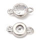 Eco-Friendly Rack Plating Brass Pave Clear Cubic Zirconia Connector Charms(KK-A186-06P)-1