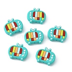 Silicone Beads, Television Pattern, 25.5x29.5x8.5mm, Hole: 3mm(SIL-WH0010-13B)