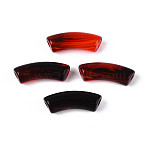Acrylic Beads, Imitation Gemstone, Curved Tube, Dark Red, 36x13.5x11.5mm, Hole: 4mm, about 148pcs/500g(MACR-S372-001A-02)