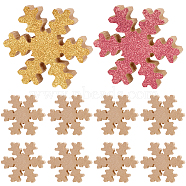 10Pcs Wooden Blank Display Decorations, for Home Decoration, Snowflake, 76x66x12.5mm(AJEW-BC0002-06B)