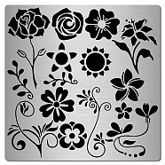 Stainless Steel Cutting Dies Stencils, for DIY Scrapbooking/Photo Album, Decorative Embossing DIY Paper Card, Floral Pattern, 16x16x0.05cm(DIY-WH0238-011)