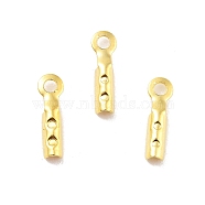 Rack Plating Brass Folding Crimp Ends, Cadmium Free & Lead Free, Golden, 7.5x2.5mm, Hole: 1mm, Inner Diameter: 1.2mm(KK-P274-03G)