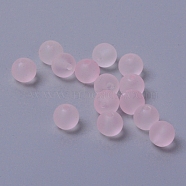 Transparent Acrylic beads, Frosted, Round, Pink, 8mm, Hole: 1.8mm,100Pcs/Bag(FACR-TAC0001-01A)