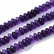 Natural White Jade Beads Strands, Dyed, Rondelle, Purple, 4~5x2mm, Hole: 0.8mm, about 160~165pcs/strand, 14.96~15.35 inch(38~39cm)(G-S366-099)