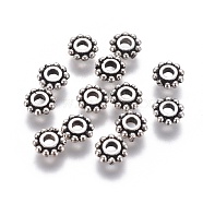 Thai 925 Sterling Silver Bead Spacers, Flower, Antique Silver, 5x1.5mm, Hole: 1.6mm, 29pcs/5g(STER-G029-02AS)