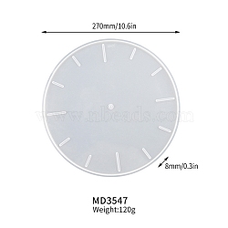 DIY Food Grade Silicone Digital Clock Molds, Decoration Making, Resin Casting Molds, For UV Resin, Epoxy Resin Jewelry Making, White, 270x8mm(PW-WG30492-01)