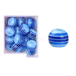 Mybeadsfindings Transparent Stripe Resin Beads, Round, Royal Blue, 8mm, Hole: 2mm(JX717D)