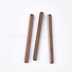 Resin & Walnut Wood Big Pendants, Rectangle/Bar, WhiteSmoke, 71.5x6x4mm, Hole: 1.2mm(RESI-T035-02)