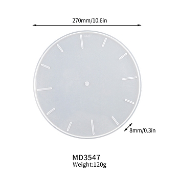 DIY Food Grade Silicone Digital Clock Molds, Decoration Making, Resin Casting Molds, For UV Resin, Epoxy Resin Jewelry Making, White, 270x8mm