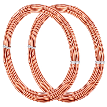 Red Copper Craft Wire, Round, Raw(Unplated), 20 Gauge, 0.8mm, about 16.40 Feet(5m)/Bundle