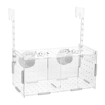 Plastic Fish Breeding Box, Fish Spawning Hatching Maternity Room, with Suction Cup, Rectangle, Clear, 100x100x200mm