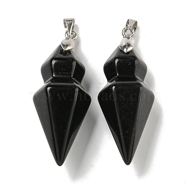 Platinum Bullet Obsidian Pendants