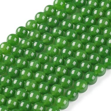 8mm Green Round Qinghai Jade Beads