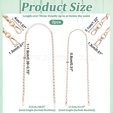 WADORN 2Pcs 2 Styles Purse Chains(DIY-WR0003-26A)-2