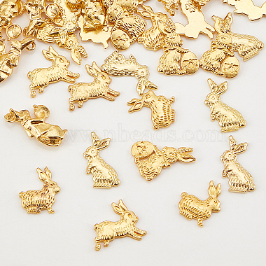 60Pcs 5 Style Easter Theme Rabbit Alloy Small Handmade Cabochons(FIND-OC0001-50)-4