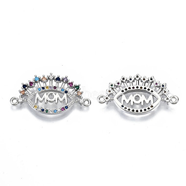 Real Platinum Plated Colorful Eye Brass+Cubic Zirconia Links