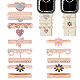 Elite 15Pcs 15 Style Heart & Flower & Word & Butterfly Crystal Rhinestone Watch Band Charms Set(FIND-PH0007-69)-1