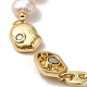 pulseras con cuentas de perlas naturales y diamantes de imitación(BJEW-C051-32G)-2