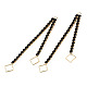Brass Pave Jet Rhinestone Chain with Rhombus Big Pendants(KK-N216-422-02LG)-3