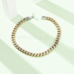304 Stainless Steel Cuban Link
Chain Bracelets for Women, Faceted, Ion Plating(IP), Real Gold Plated & Stainless Steel Color, 8.66 inch(22cm)(BJEW-F527-05G)