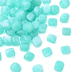 50Pcs Imitation Jade Acrylic Beads, Nuggets, Medium Aquamarine, 11x9mm, Hole: 1.8mm(MACR-YW0004-49A)
