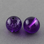 Drawbench Transparent Glass Beads Strands, Spray Painted, Round, Indigo, 4mm, Hole: 1.1~1.3mm, 31.4 inch(GLAD-Q012-4mm-20)