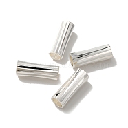 Brass Tube Beads, Lead Free & Cadmium Free, Tube, 925 Sterling Silver Plated, 11x4mm, Hole: 3mm(KK-O143-43S)