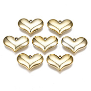 Electroplated CCB Plastic Pendants, Heart, Golden, 20x29x8mm, Hole: 1.8mm(X-CCB-Q091-02)
