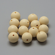 Food Grade Eco-Friendly Silicone Beads, Round, Moccasin, 14~15mm, Hole: 2mm(SIL-R008C-11)
