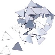 Sew on Acrylic, Triangle, Silver, 25x28x1.5mm, Hole: 1.2mm(OACR-WH0004-06)
