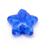Resin Beads, Crackle Beads, Star, Blue, 10.5~11x10.5~11x5.5mm, Hole: 1.8mm, 20pcs/bag(RESI-CJC0013-02A)