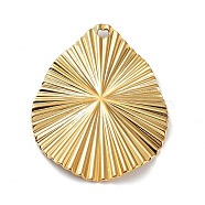 Ion Plating(IP) 304 Stainless Steel Pendants, Teardrop Charm, Real 18K Gold Plated, 31x24.5x2mm, Hole: 1.6mm(STAS-M323-37G)