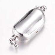 304 Stainless Steel Box Clasps, Stainless Steel Color, 20x8x7mm, Hole: 2.5mm, Pin: 1.2mm(STAS-G071-49P)