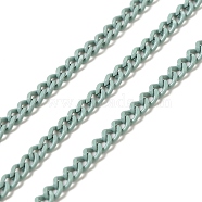 Spray Painted 304 Stainless Steel Curb Chains, with Spool, Unwelded, Aqua, 3x2x0.6mm(STAS-B067-05A-01)