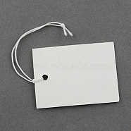 Paper Price Cards, Can be tied on the products, Rectangle, White, 40x30x0.3mm(CDIS-S023-20)